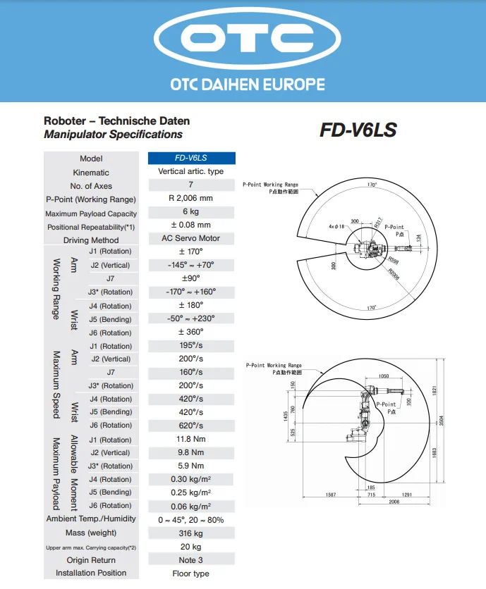 Robot 7 axes industriel OTC Daihen FD-V6LS - Image 2