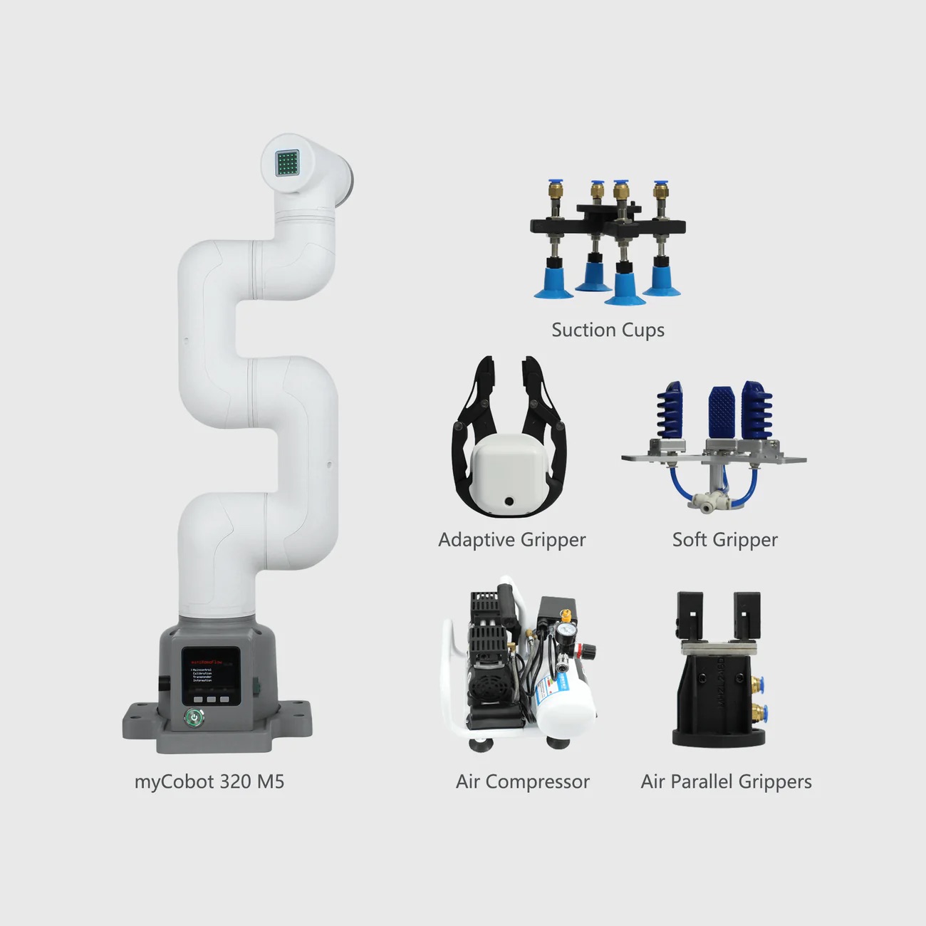 Robot Leobotics - Robot Collaboratif 6 Axes Bras Robotique Mycobot 320 6 Dof Multiples Préhenseur Pneumatique Electrique Soft Adaptative Elephant Robotics 1