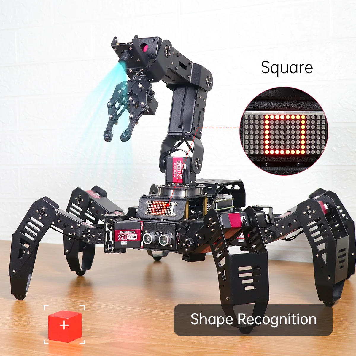 Robot Leobotics - Robot Construction Programmation Hexapode Hiwonder Spiderpi Pro Bras Robotique Ai Vision Raspberry Pi 4b 4 Go 4