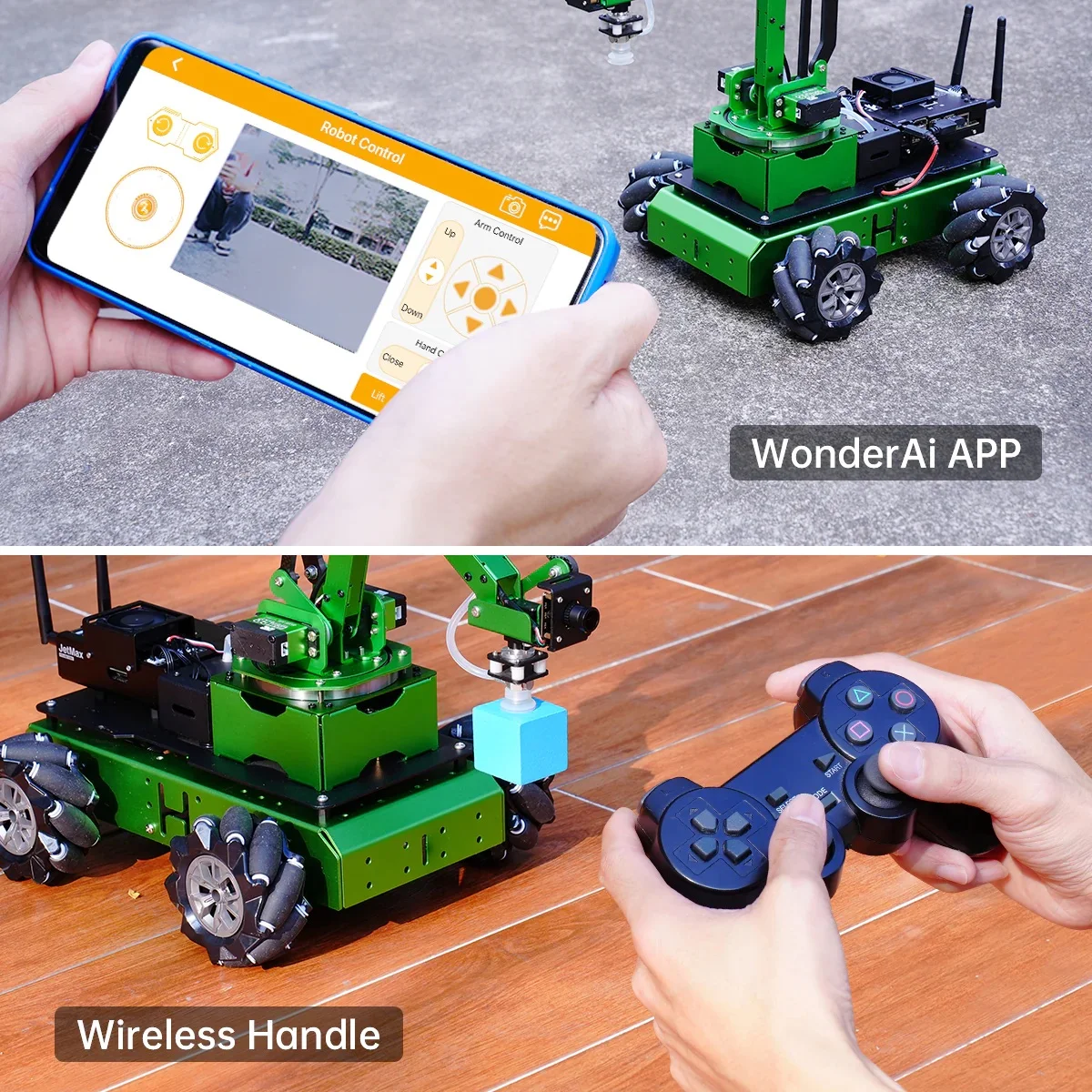 Robot de construction à programmer bras Hiwonder JetMax Pro Jetson Nano inclus avec châssis de roues Mecanum holonomes - Image 4