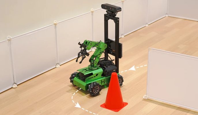 Robot de construction à programmer voiture robot JetAuto Pro ROS avec bras robotique Vision Jetson Nano inclus, Support SLAM Mapping/Navigation/Python Lidar SLAMTEC A1 