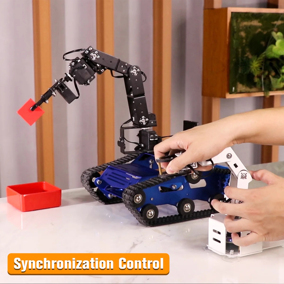 Robot Leobotics - Robot Construction Voiture Chenilles Bras Robotique Hiwonder Tankbot Track Programmation Stm3 4