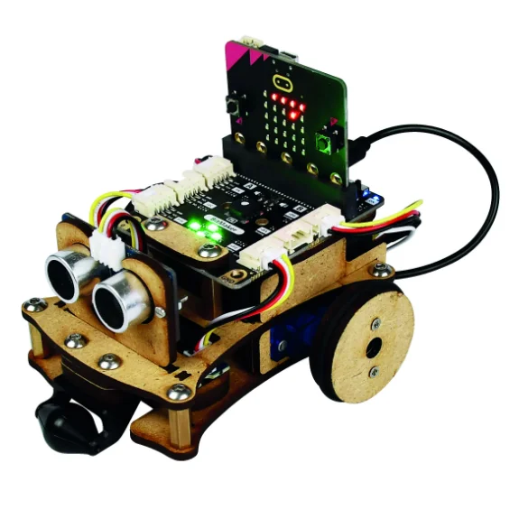 Robot éducatif construction bois Kitro:bot V2 avec carte micro:bit programmation en kit