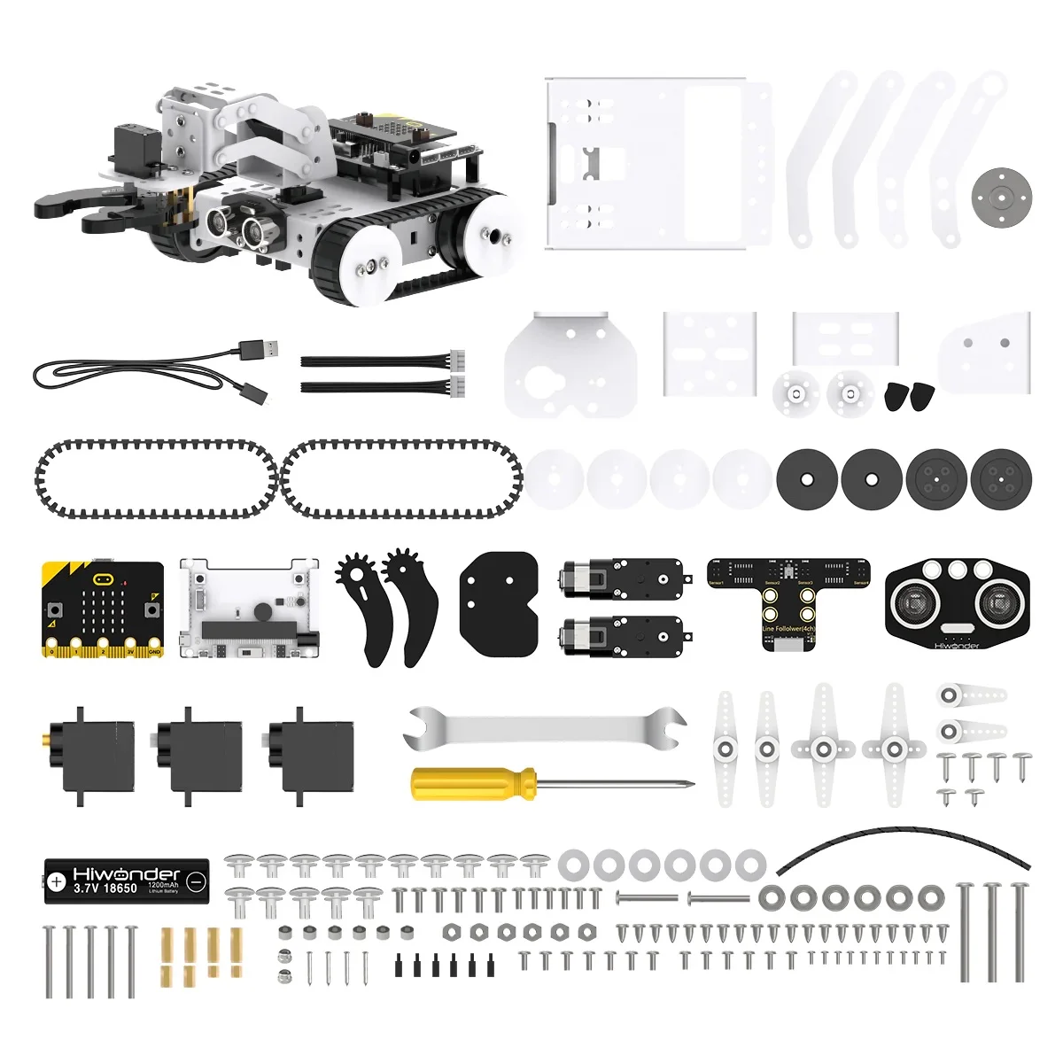 Robot éducatif de construction programmable Qtruck Hiwonder micro:bit 4 en 1 modèles - Image 3