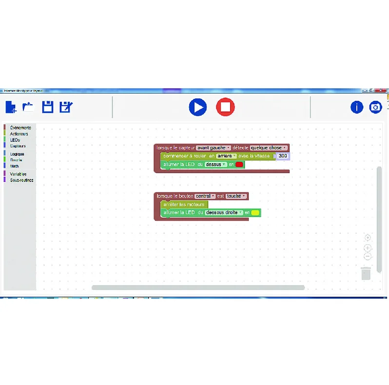 Robot éducatif programmable Thymio II compatible LEGO® (logiciel ASEBA & modes VPL BLOCKLY Code) version USB ou Wireless - Image 3