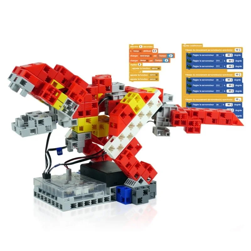 Kit construction programmation Robots Animaux (Tyrannosaure, Dinosaures, Oiseau, Singe, Dauphins...) - Ecole Robots by Speechi