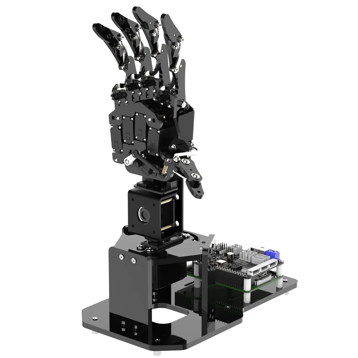 Robot humanoide construction et programmation Bras main Hiwonder uHandPi Raspberry Pi 4B 4 Go Robotic Hand AI Vision Python
