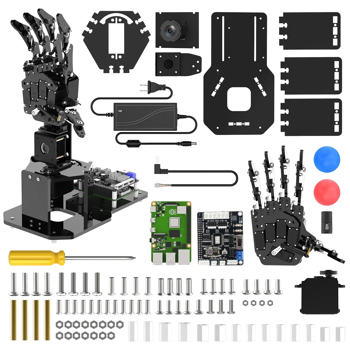 Robot humanoide construction et programmation Bras main Hiwonder uHandPi Raspberry Pi 4B 4 Go Robotic Hand AI Vision Python - Image 2