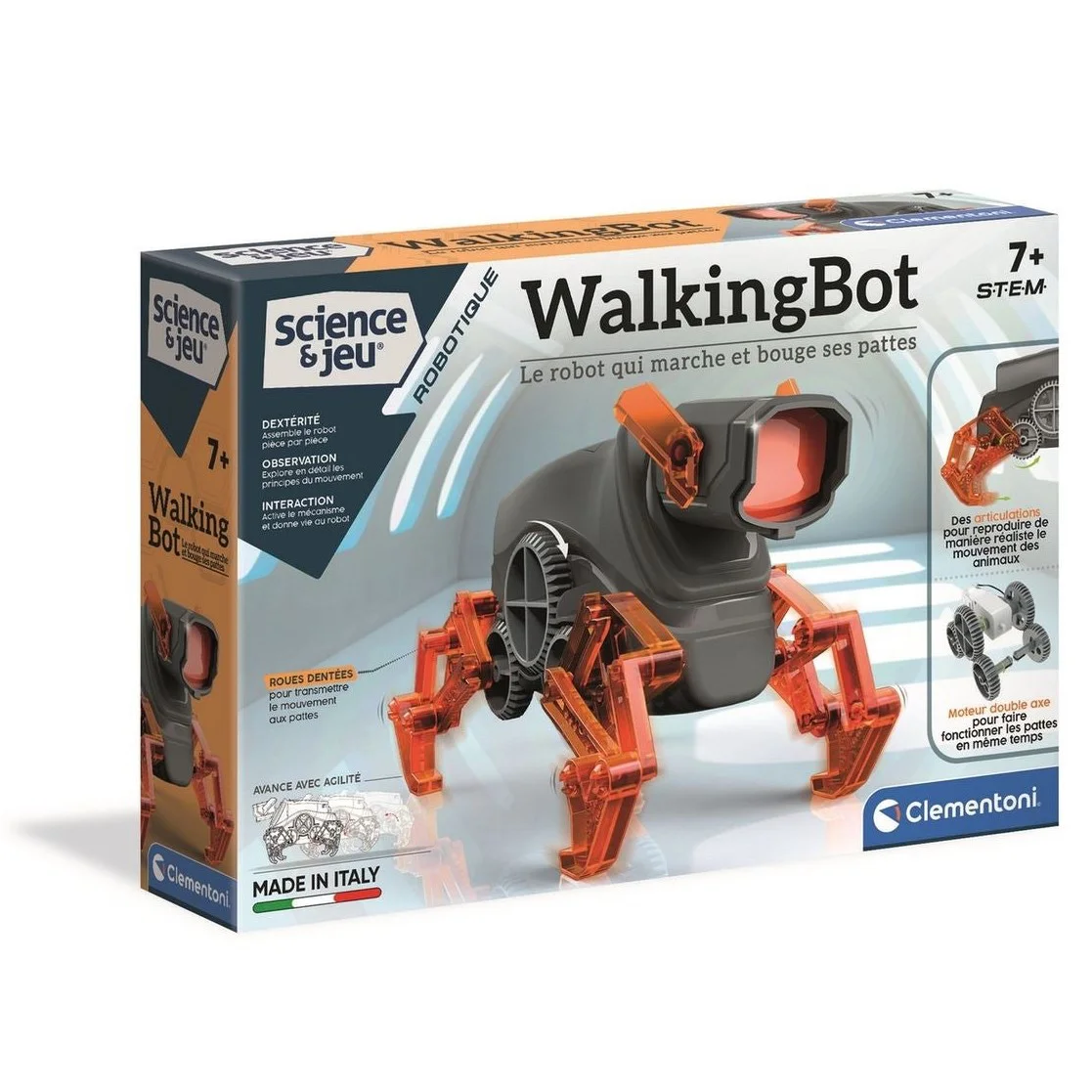 Robot jouet éducatif construction WalkingBot Clementoni