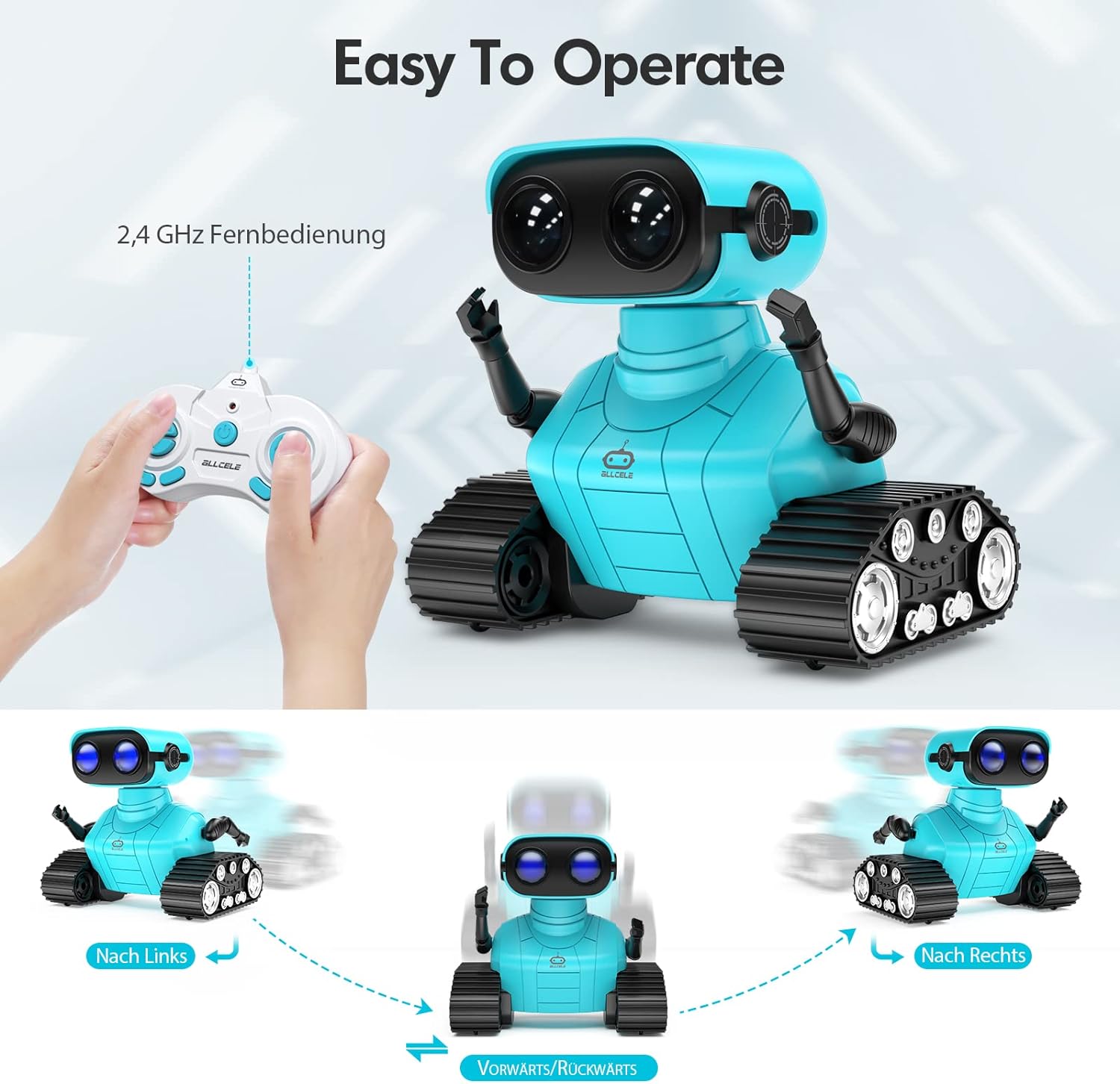 Robot Leobotics - Robot Jouet Telecommande Rechargeable Avec Yeux Led Allcele 2