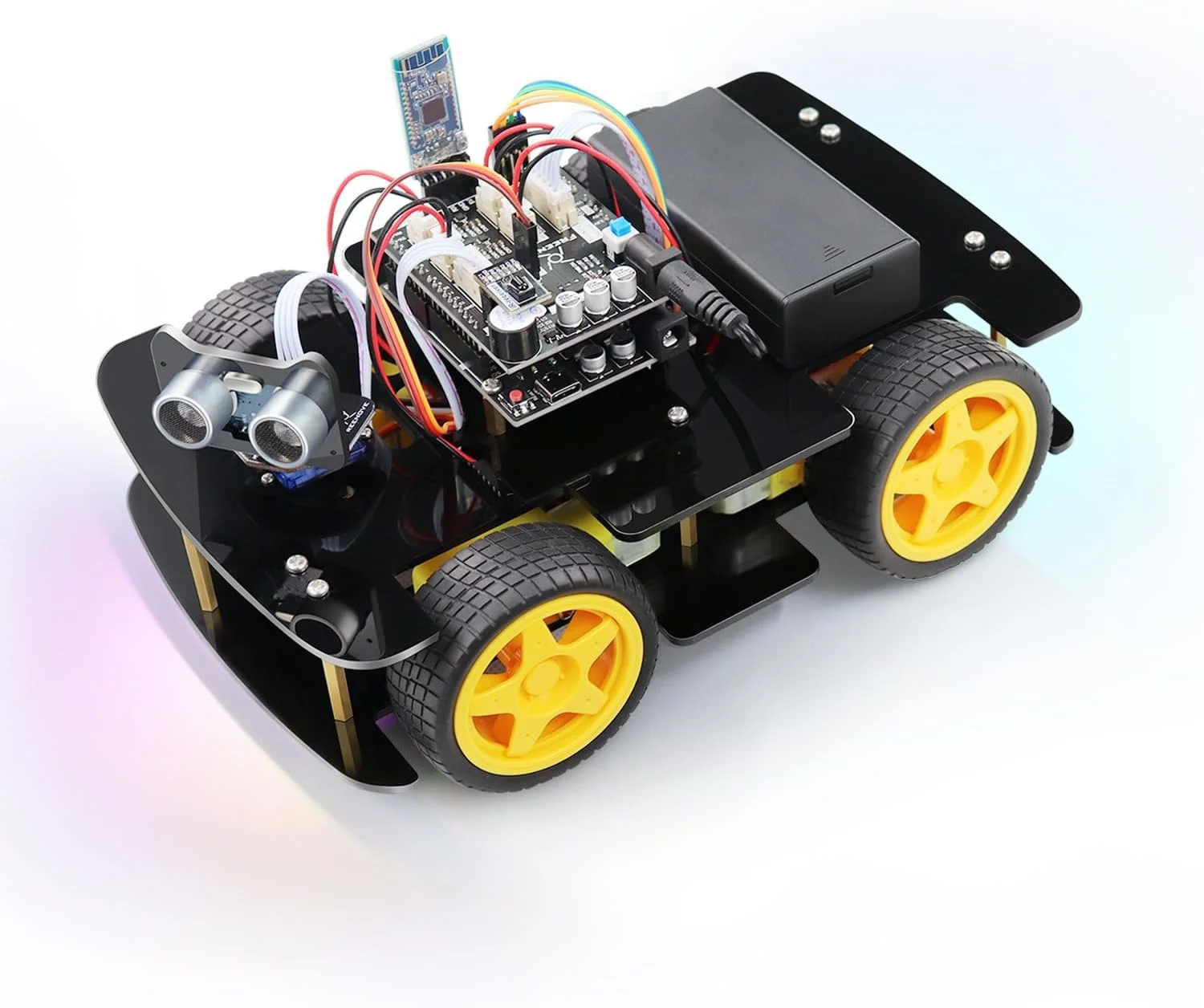 Robot kit de voiture 4WD Freenove Suivi de ligne, Évitement d'obstacles, Capteur ultrasonique, Contrôle sans fil, Servomoteurcompatible avec l'IDE Arduino