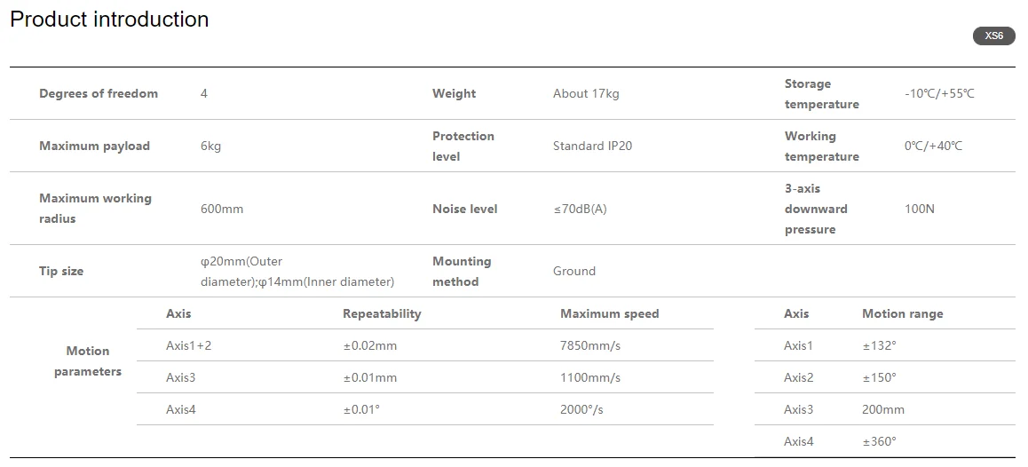 Robot Scara 4 axes industriel Rokae XS6 - Image 2