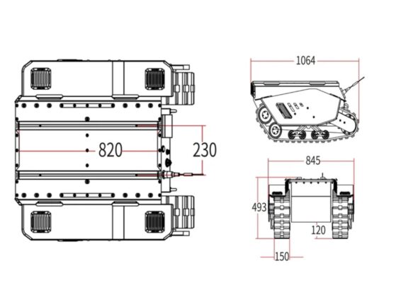 Robot suivi mobile à chenilles Bunker pro Agilex