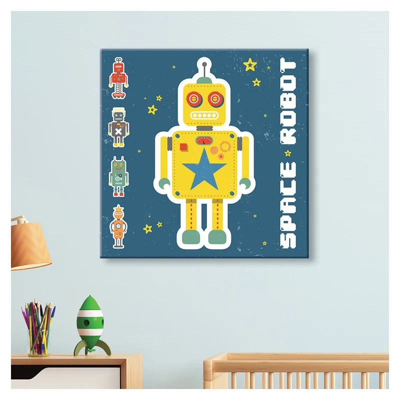 Tableau Toile Space Robots 3 Modèles Référence T-E059