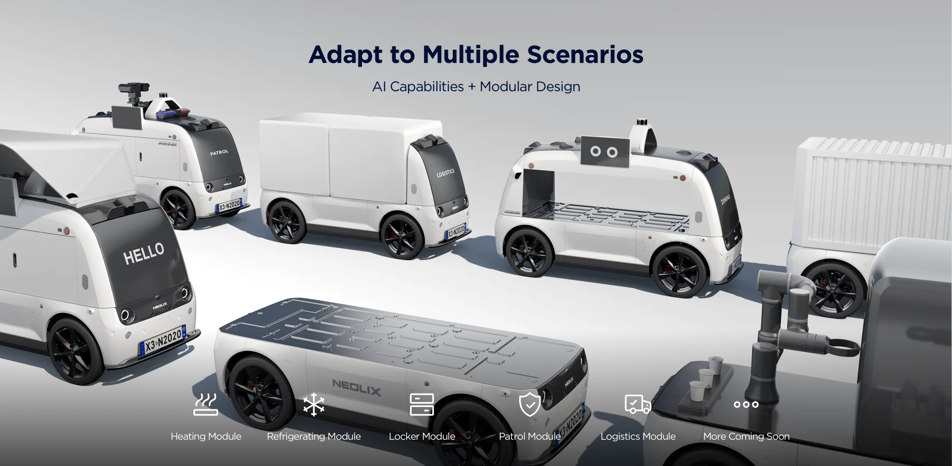 Voiture autonome robot Neolix Technologies (DeepBlue Technology & Dongfeng Motor) Modulable avette taxi bus et nettoyeur autonomes - Image 2