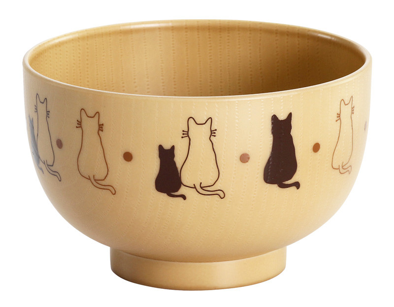 日本製日本漆器大貓與小貓飯碗