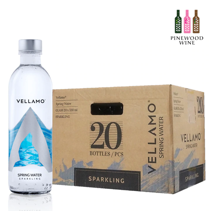 Vellamo Spring Water (Sparkling), 330ml x 20 (Glass bottle)
