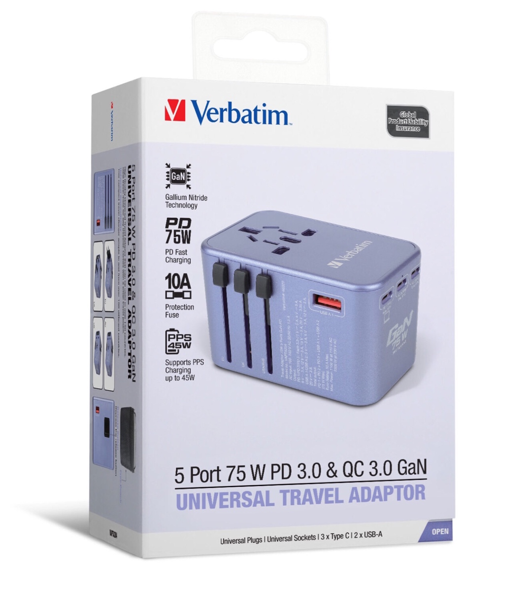 Verbatim 75w 旅行火牛（紫）