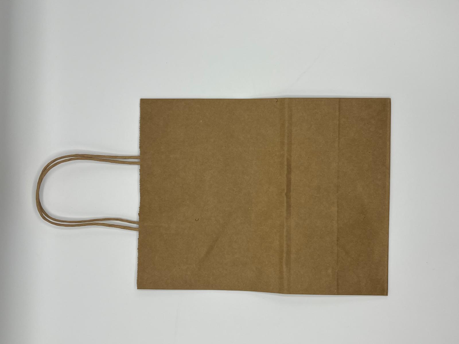 500 Brown Paper Carrier Bags with Strong Twisted Handles, 27x21x14cm 120g Paper Bags