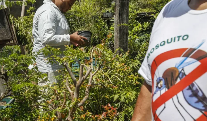 Equipes da Zoonoses realizam trabalho de campo no combate aos focos da Dengue nos bairros da cidade.