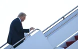 US President Donald Trump boards Air Force One at Joint Base Andrews, Maryland on August 15, 2025, as he heads to Alaska to meet with Russian President. US President Donald Trump departed Washington en route to Alaska Friday for a high-risk summit with his Russian counterpart Vladimir Putin that could prove decisive for the future of Ukraine.