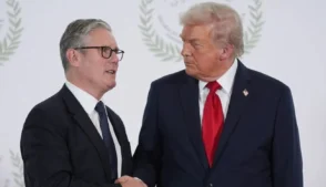 Donald Trump eo primeiro-ministro britânico, Keir Starmer