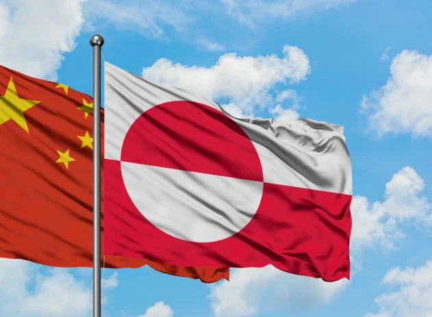 Bandeiras da China e Groenlândia