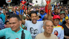 Manifestação da população na Venezuela
