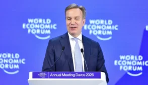 Borge Brende na abertura do Fórum Mundial Economico 2026, em Davos.