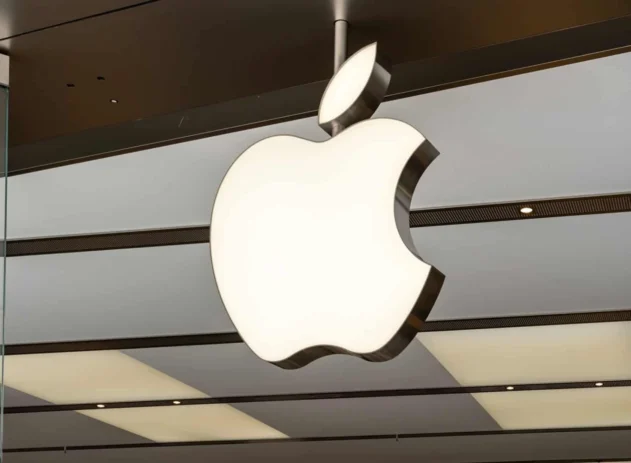 Logo da Apple em uma vitrine