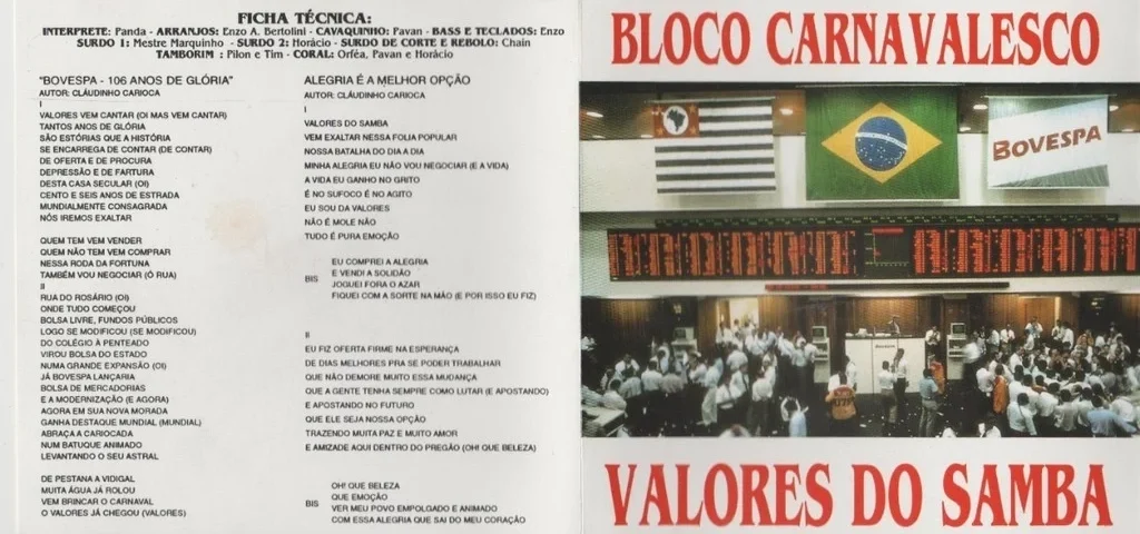 Capa de cd do bloco "Valores do Samba"
