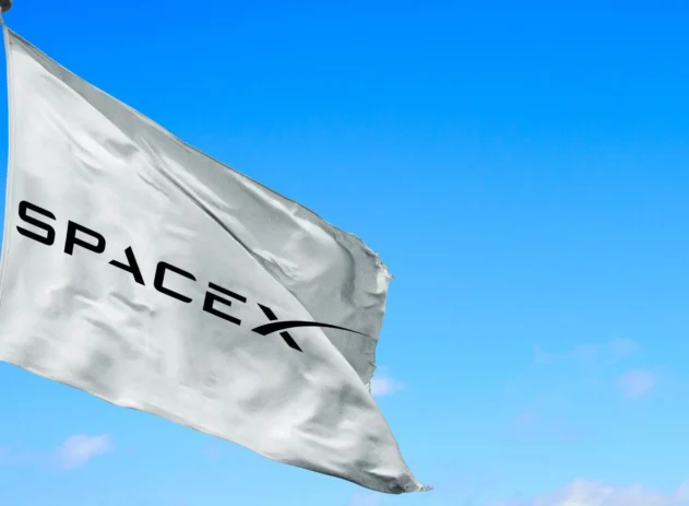 bandeira com logo spacex