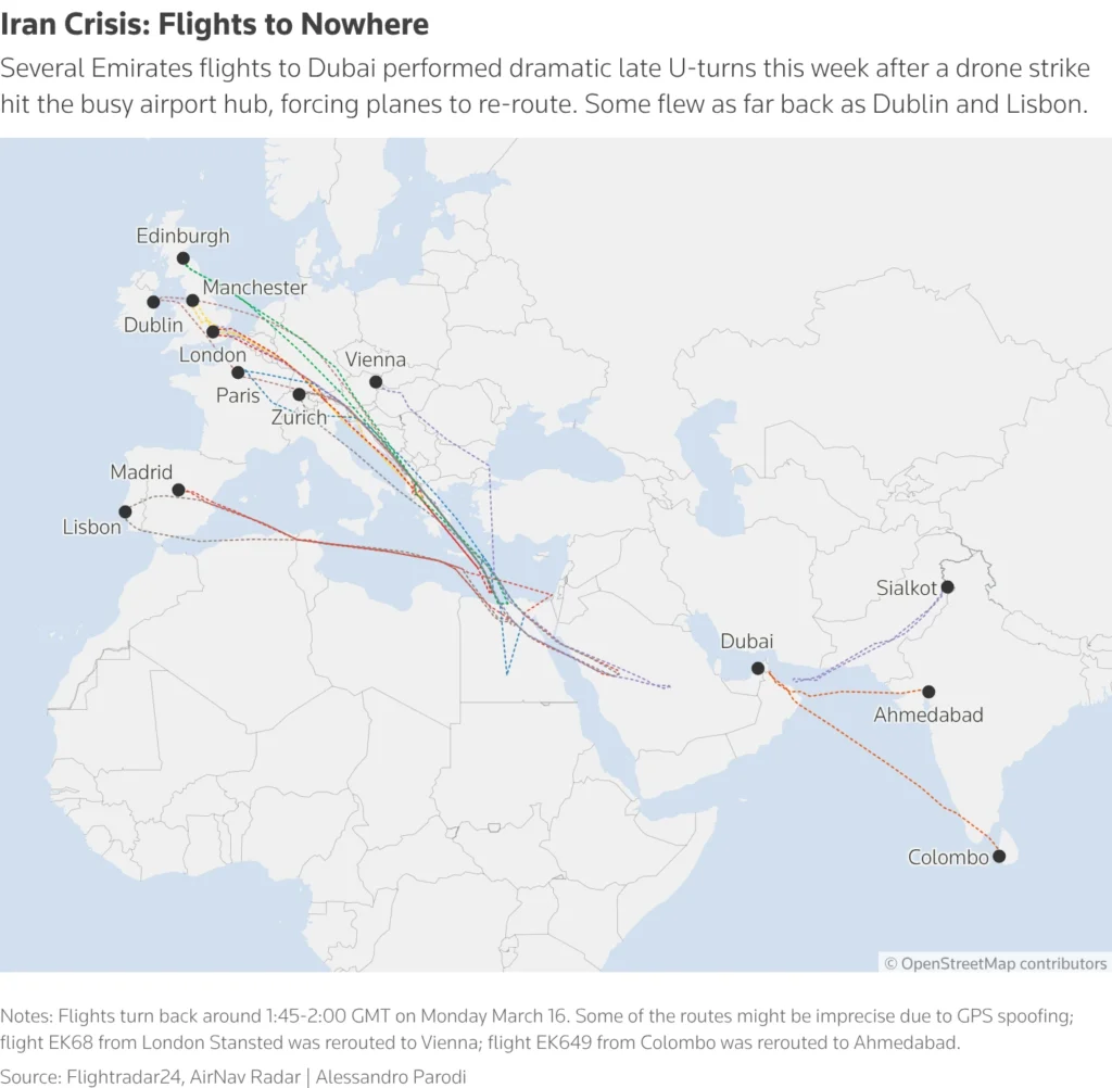 Guerra com o Irã gera “voos fantasma” de milhares de quilômetros; entenda o que aconteceu
