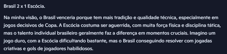 Copa do Mundo: Inteligência artificial revela possível placar de Brasil x Escócia