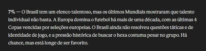 Hexa do Brasil; veja as opiniões das inteligências artificiais para a Copa do Mundo