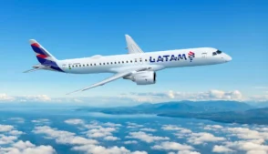 Embraer E195-E2 da LATAM com Wi-Fi grátis