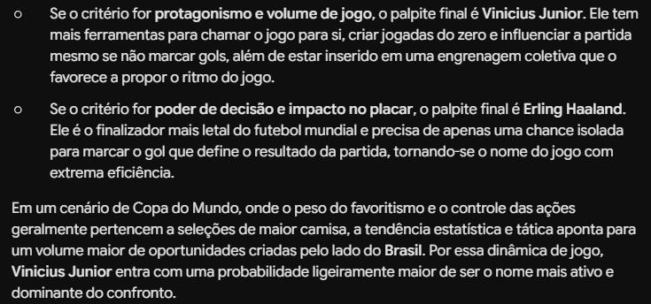Inteligência artificial aposta em Vini Jr. ou Haaland no jogo de domingo (05)?