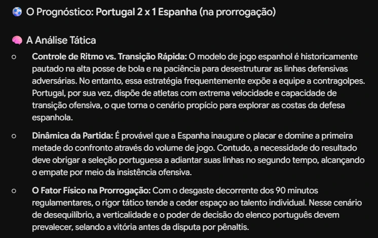 Copa do Mundo: Inteligência artificial revela possível placar entre Portugal x Espanha