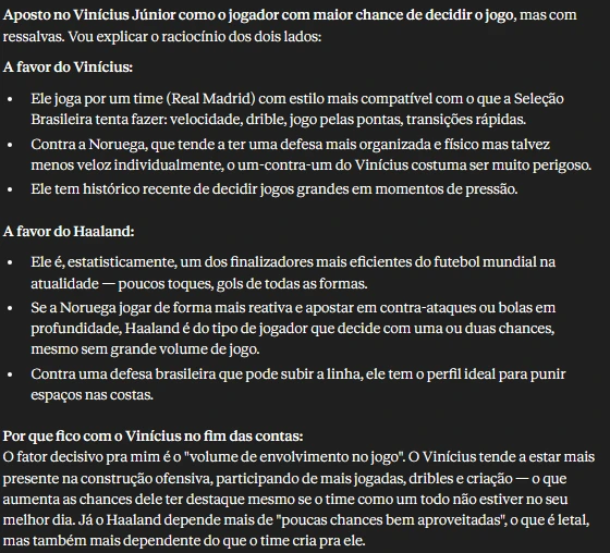 Inteligência artificial aposta em Vini Jr. ou Haaland no jogo de domingo (05)?