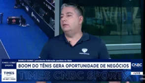 Danilo Gaino, presidente da Federação Paulista de Tênis, durante entrevista ao Times CNBC Sports sobre a expansão da modalidade.