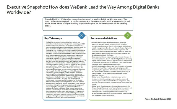 (Executive snapshot from How Does WeBank Lead the Way Among Digital Banks Worldwide?  (CHE50976724) published on 31 January 2024)