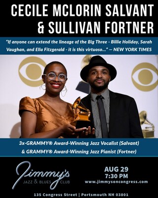 3次格莱美奖获得的爵士歌手CECILE MCLORIN SALVANT和格莱美奖获得的爵士钢琴家SULLIVAN FORTNER将于8月29日星期二晚上7:30在Jimmy's Jazz & Blues Club演出。门票可在Ticketsmaster.com和www.jimmysoncongress.com上购买。