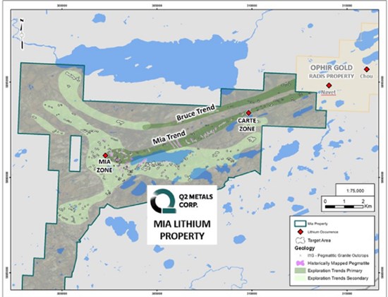 Q2 Metals Resumes Exploration Work at Its Mia Lithium Property in James Bay, Quebec