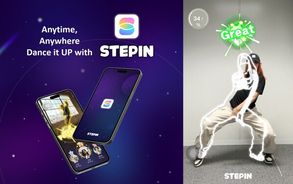 STEPIN的实时动作跟踪AI技术只需要智能手机就可以跟踪和评分舞蹈动作。