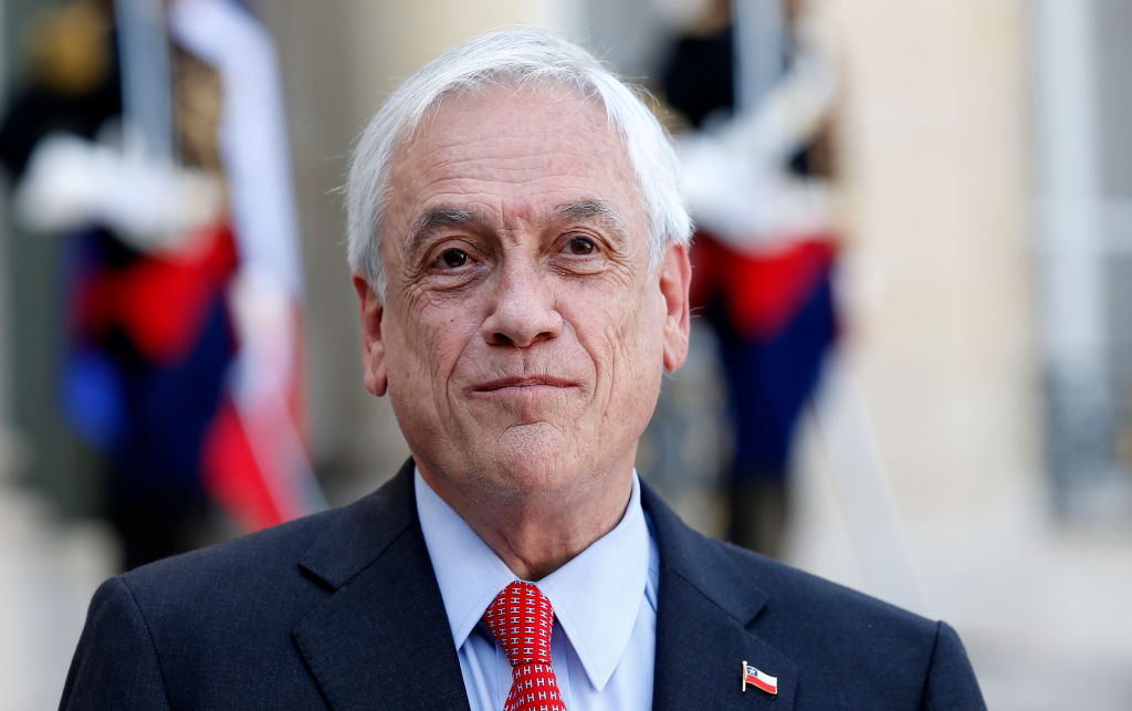 Former Chilean President Sebastián Piñera at the Élysée Presidential Palace on Sept. 6, 2021 in Paris, France