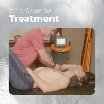 Kirk Cousins Receiving an Indiba CT9 treatment.