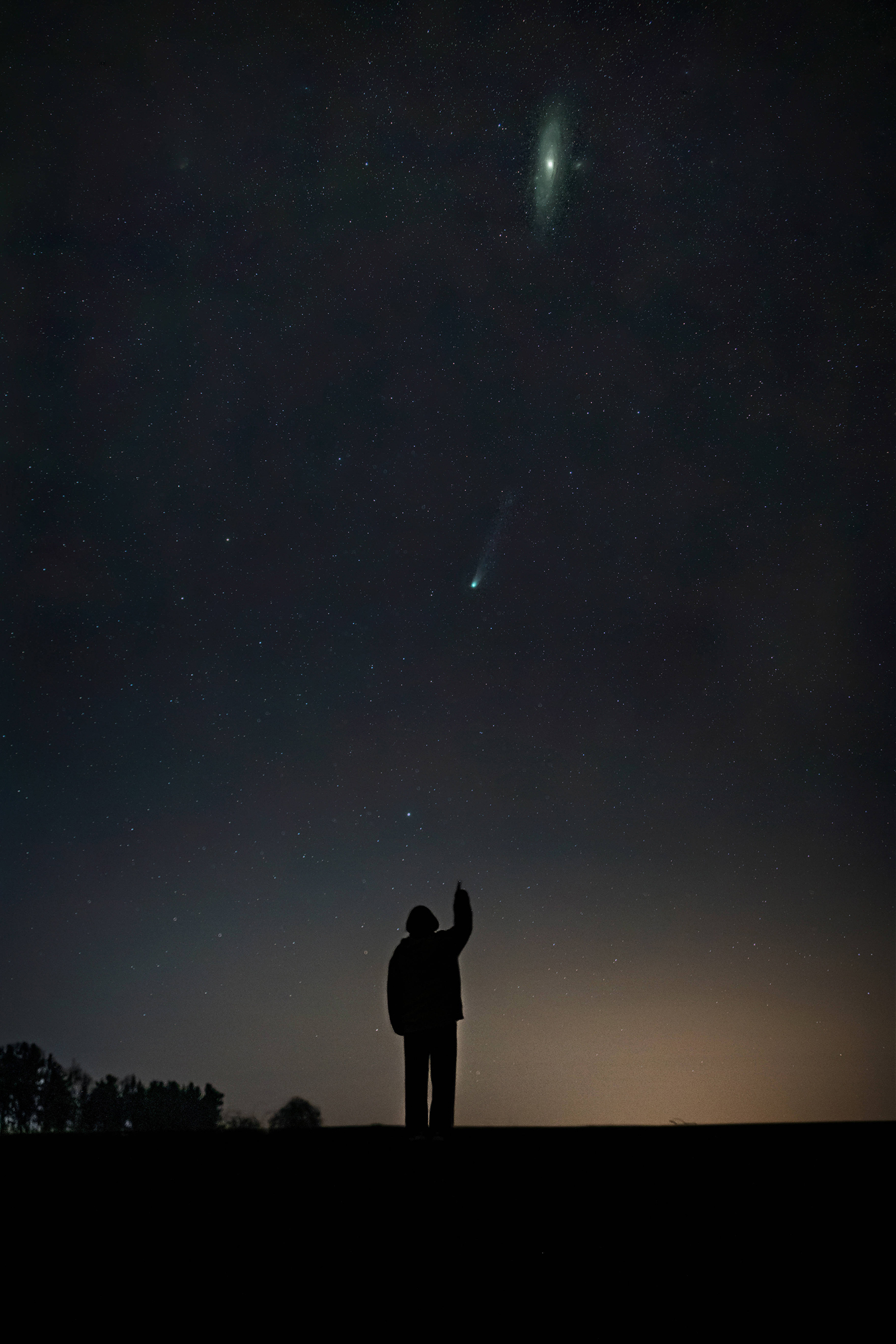 Comet 12P/Pons-Brooks can be seen on March 9 over Grünlichtenberg, Germany.