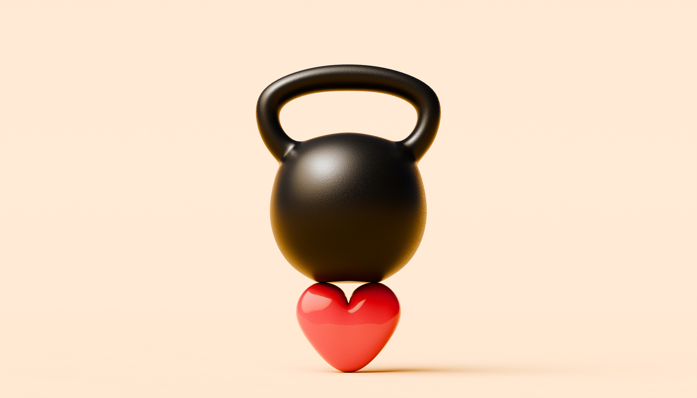 Weight on top of red heard shape