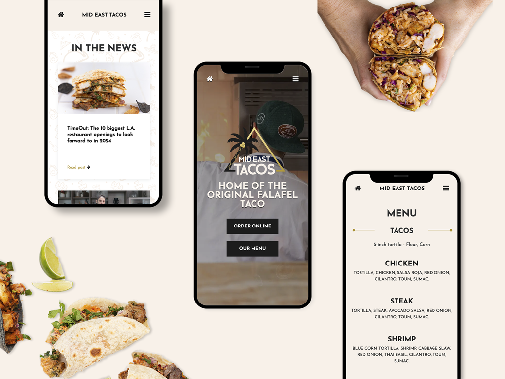 MidEast Tacos Restaurant Website Design MidEast Tacos Restaurant Website Design