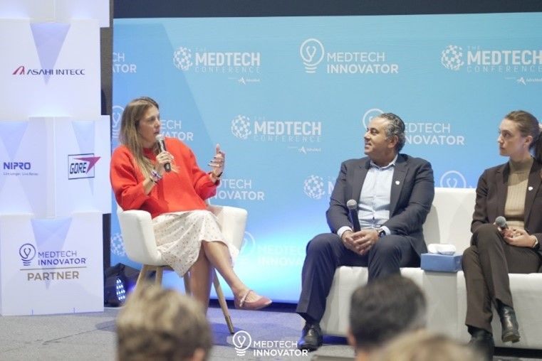 Abigail Hunter-Syed, Head of OIV, speaking at The MedTech Conference 2025 (photo courtesy of MedTech Innovator)